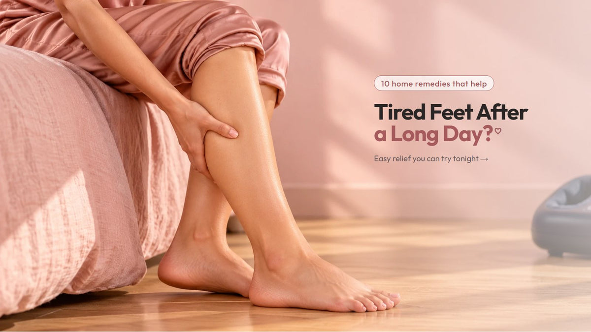 The VIFERA shiatsu foot massager, herbal foot patches, slippers and a towel for tired feet